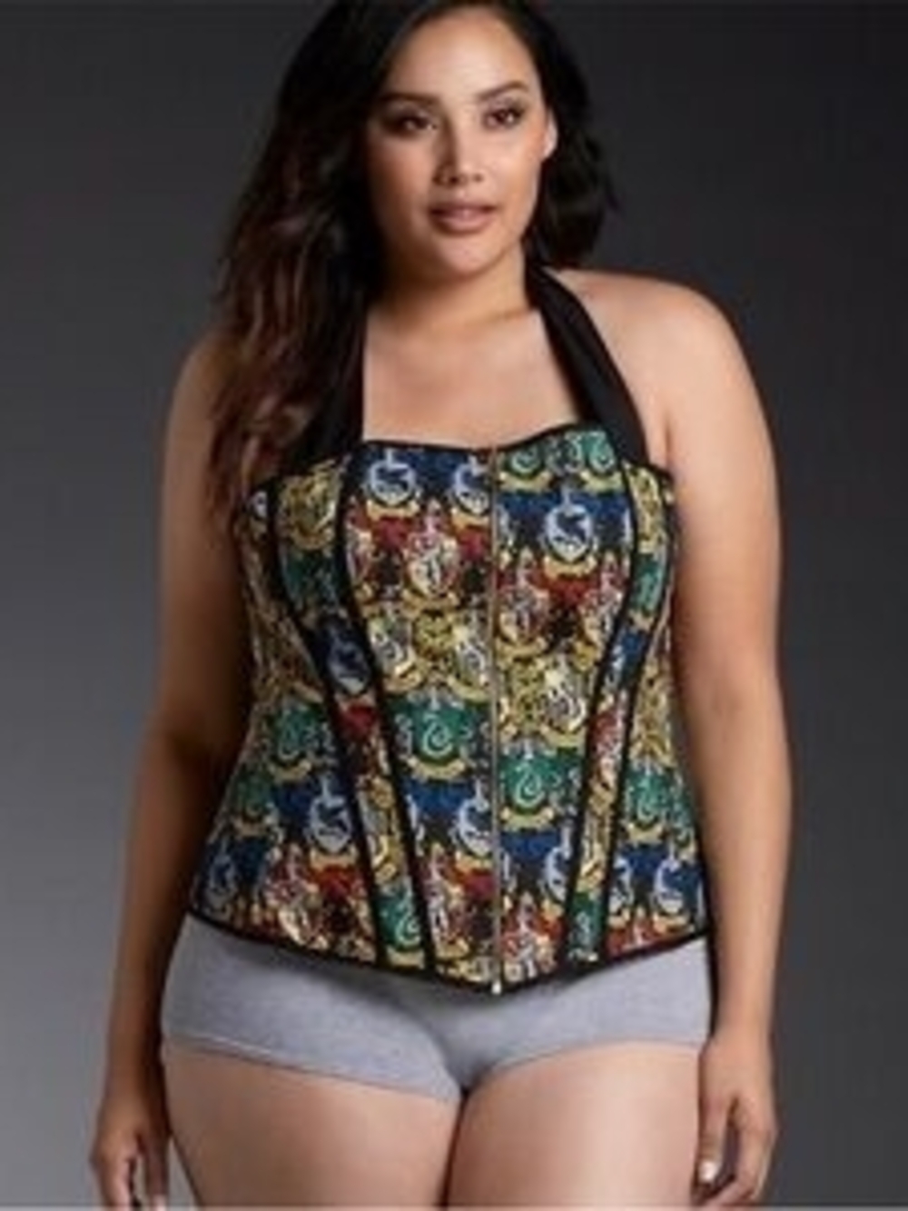 torrid Harry Potter House-Print Halter Corset Camisole with Black Trim